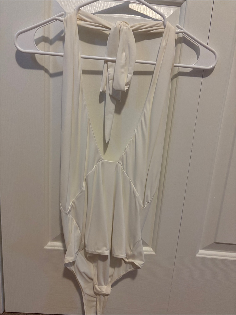 Le Lis Cream Halter Bodysuit Bandeau